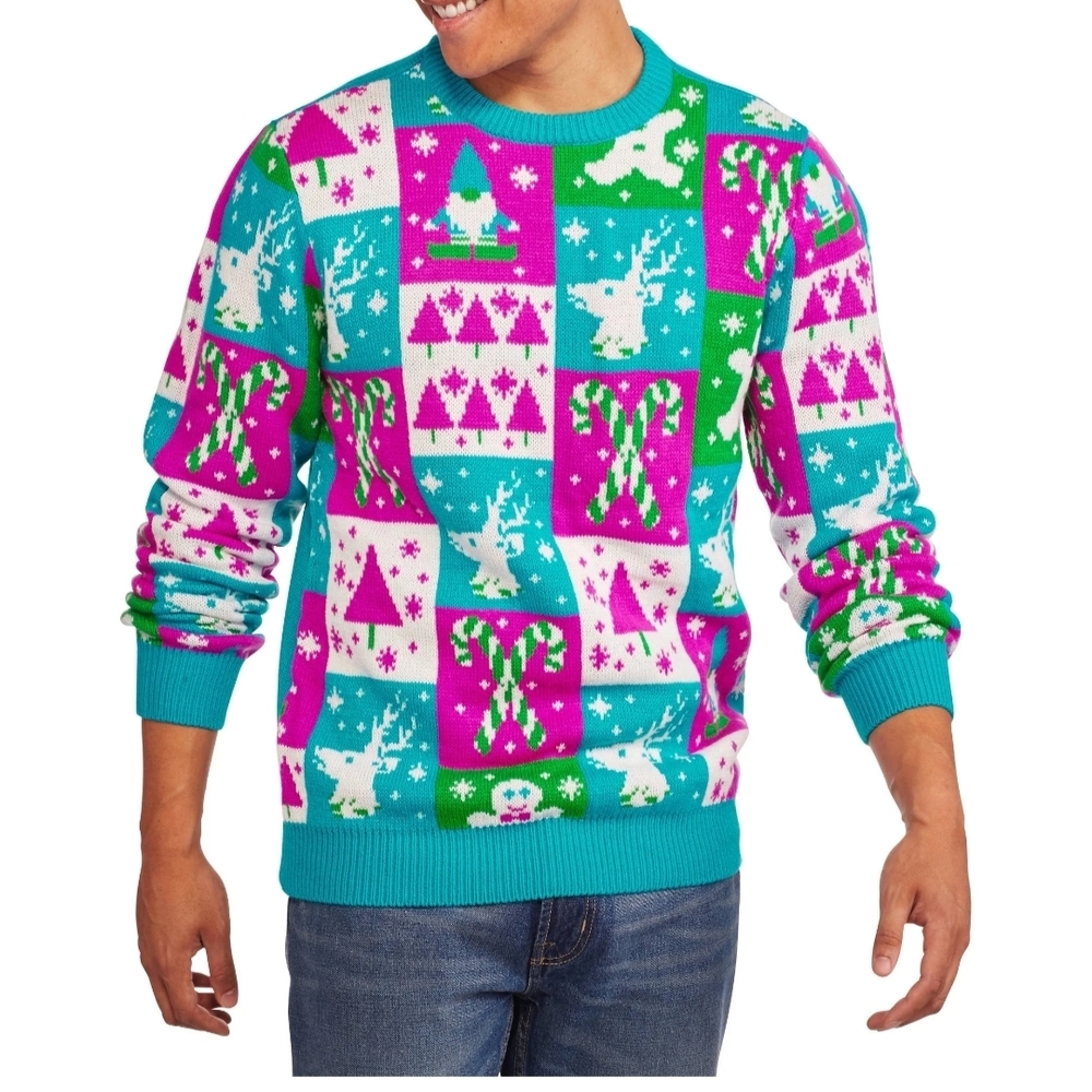 Vibrant Holiday Men's Crewneck Sweater